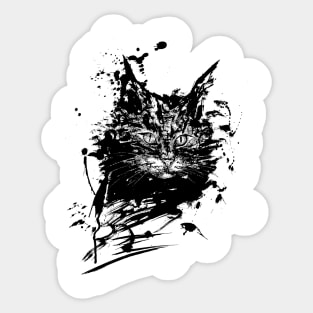 cat inkblot Sticker